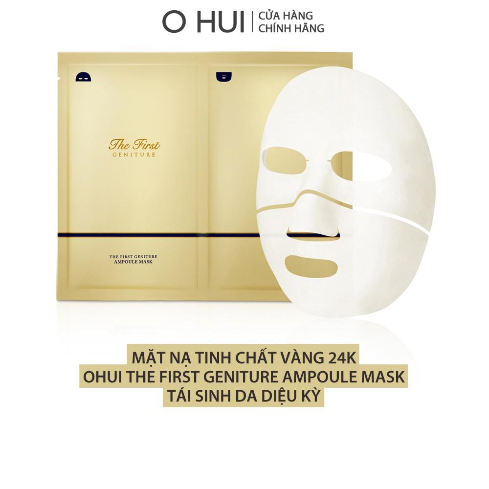 Mặt nạ tinh chất vàng 24k làm sáng và tái sinh da OHUI The First Geniture Ampoule Mask 40ml-Gimmick