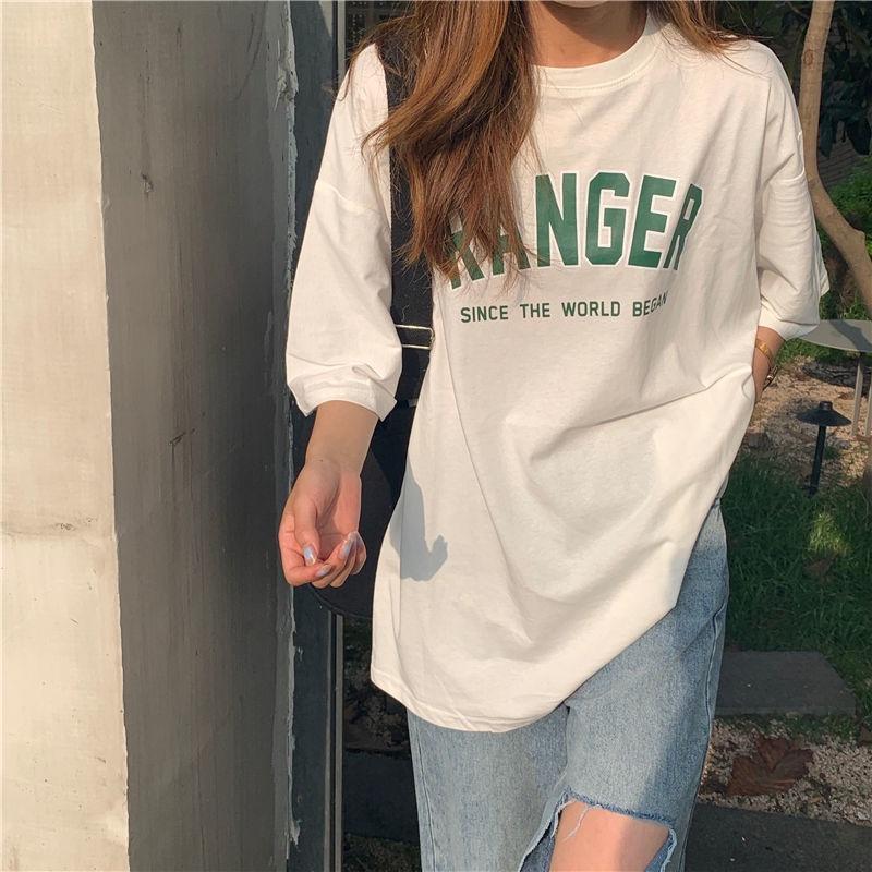 Áo thun tay lỡ Ranger chất thun cotton khô 3158, đứng form hàng Quảng Châu