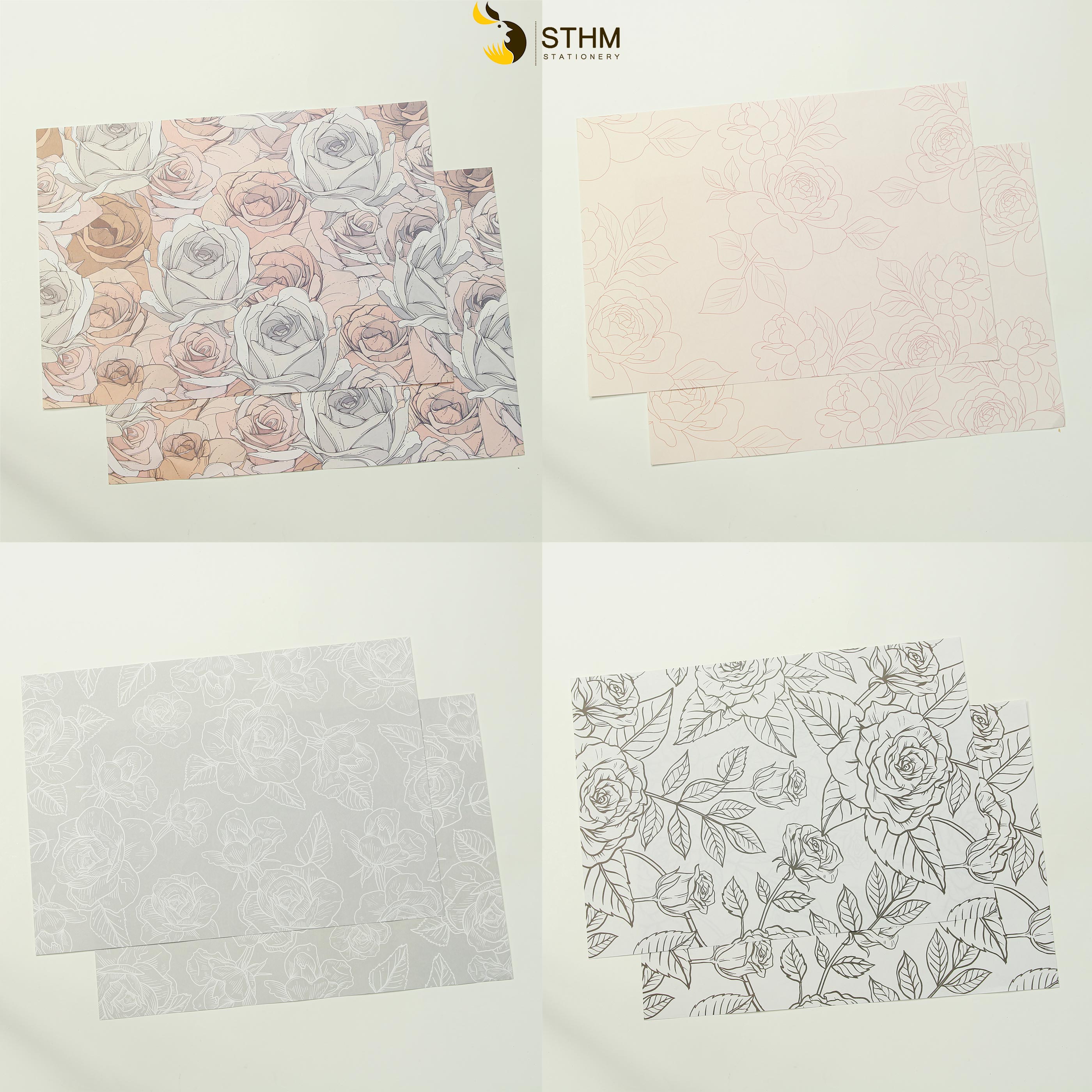 - Giấy bao tập A5 - Flower - Tặng kèm 8 nhãn vở - Kraft trắng 100gsm - Giấy dai