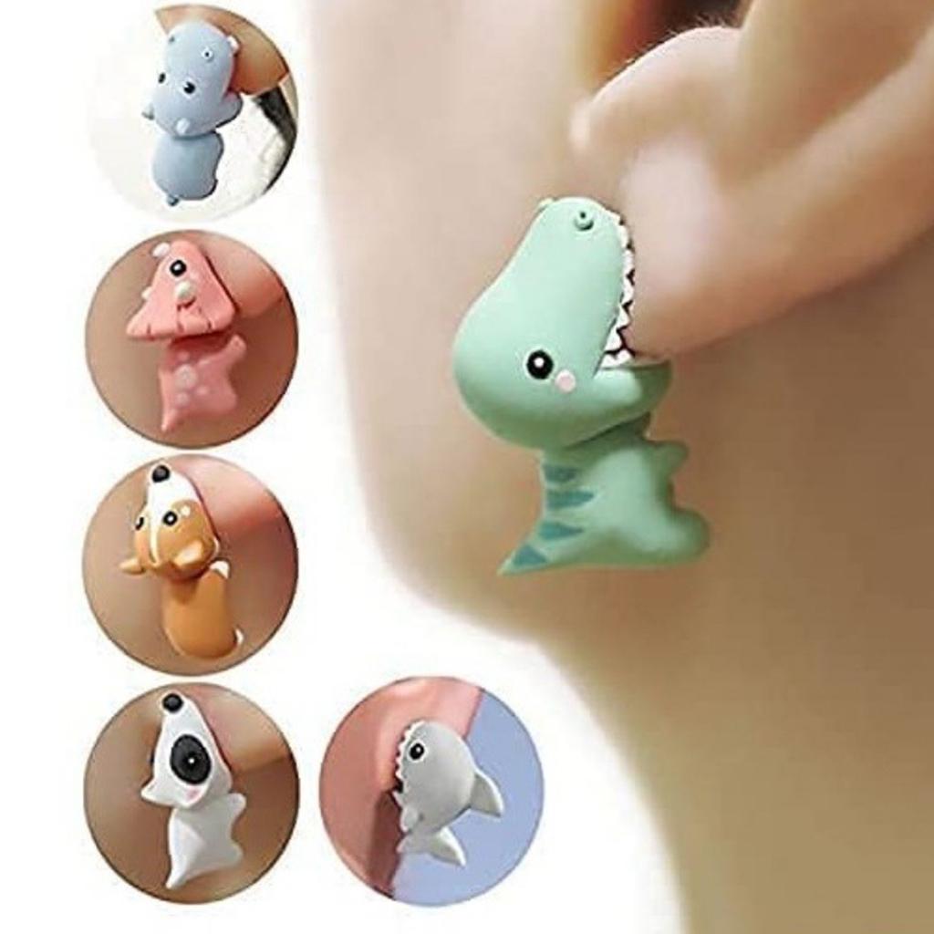 Cute Animal Biting Alloy Earrings Studs Korean version Mini Dog Gifts