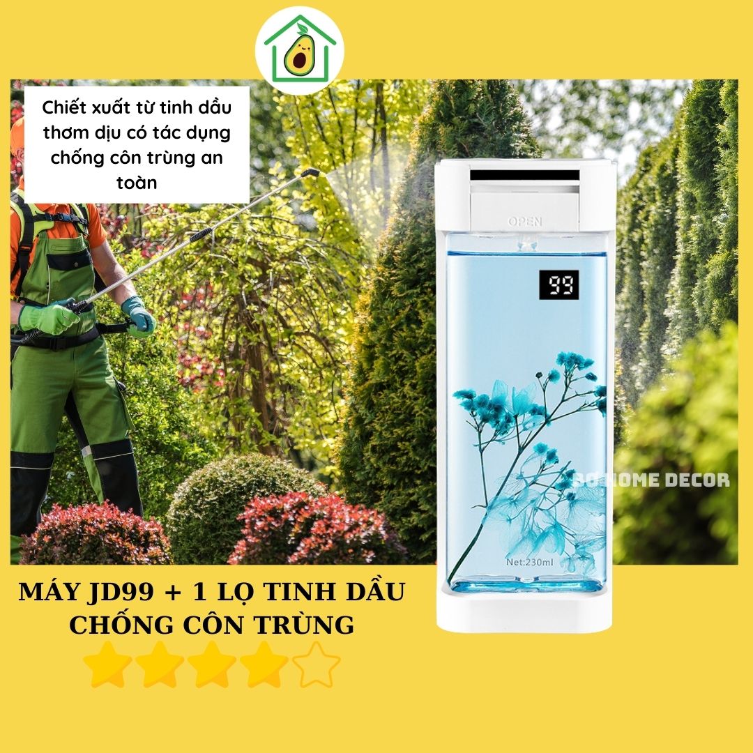 Máy xịt thơm phòng tự động, máy phun tinh dầu JD99, thể tích lớn 230ml, pin dung lượng cao 12000mAh