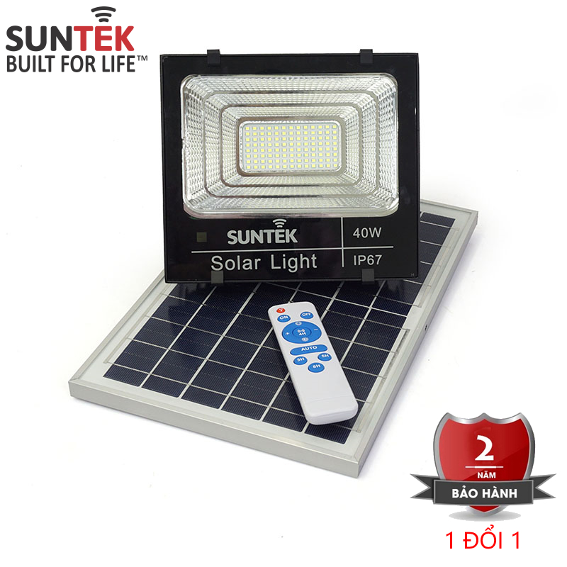 Đèn Pha Năng Lượng Mặt Trời SUNTEK LED Solar Light 40W - Hàng Chính Hãng