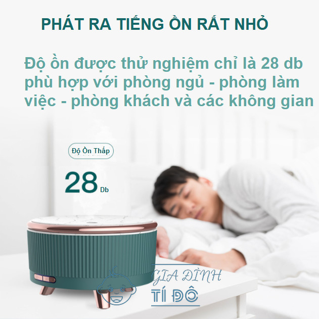 Máy Xông Tinh Dầu, Phun Sương Nano Bạch Lam 500ml Đèn Led 7 Màu