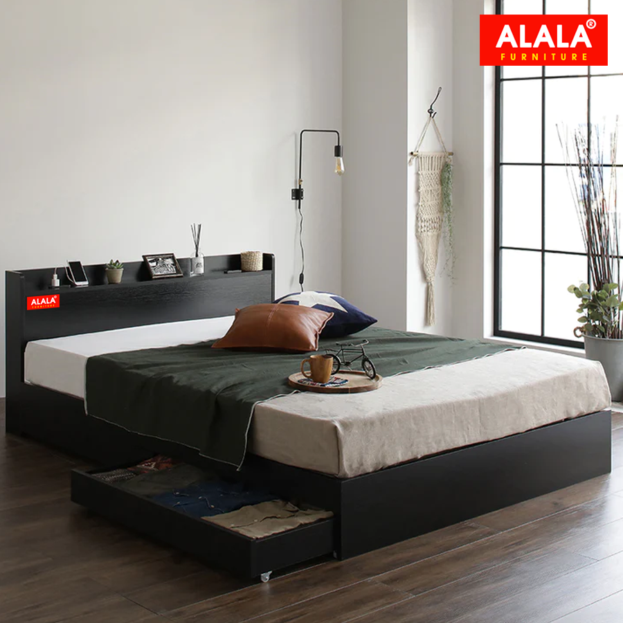 Giường ngủ ALALA04 + 2 hộc kéo / Miễn phí vận chuyển và lắp đặt/ Đổi trả 30 ngày/ Sản phẩm được bảo hành 5 năm từ thương hiệu ALALA/ Chịu lực 700kg
