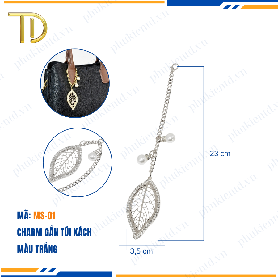 Charm túi xách, móc khoá túi xách, dây treo túi xách nữ dùng công nghệ Mạ điện độ bền 5-8 năm