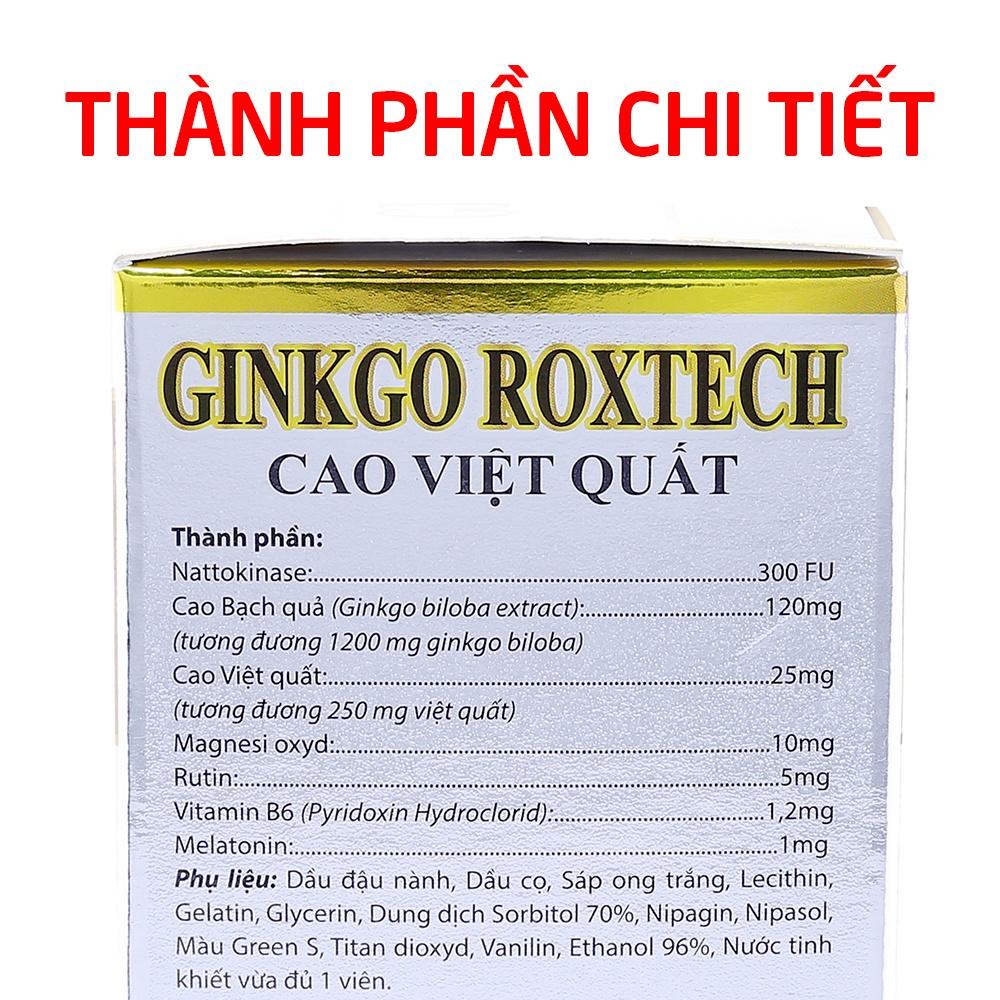 Hoạt huyết dưỡng não Ginkgo Roxtech Cao Việt Quất 1200mg - Hộp vàng 100 viên