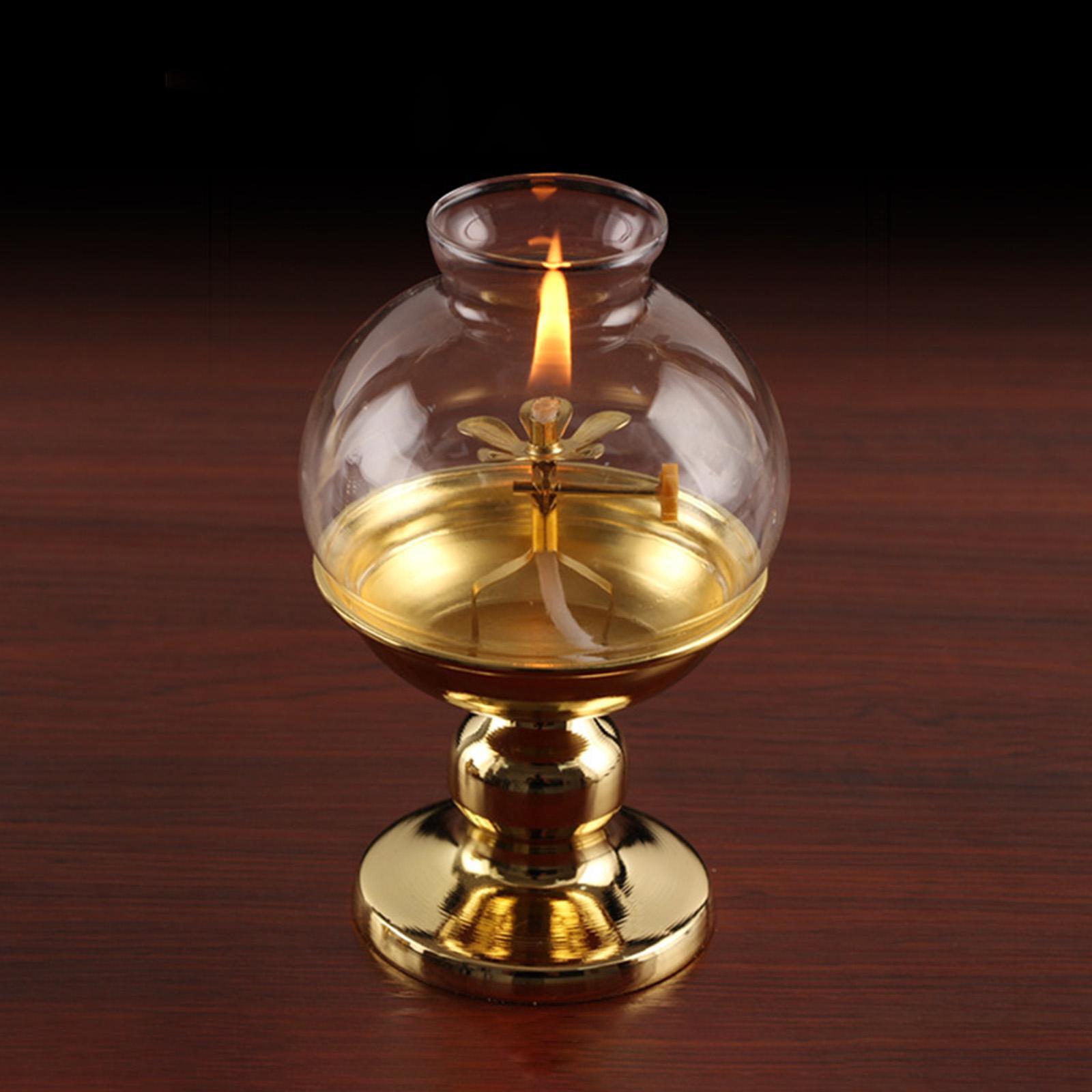 Ghee Lamp Holder Alloy Meditation Tea Light Holder for Desktop Bedroom Decor