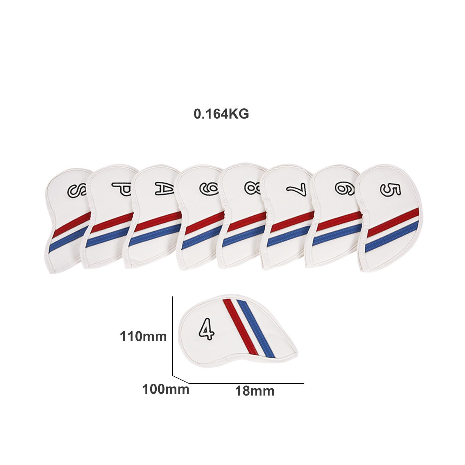 9 Pieces Golf Iron Head Covers Waterproof 4,5,6,7,8,9,A,P,S Golf Club Covers