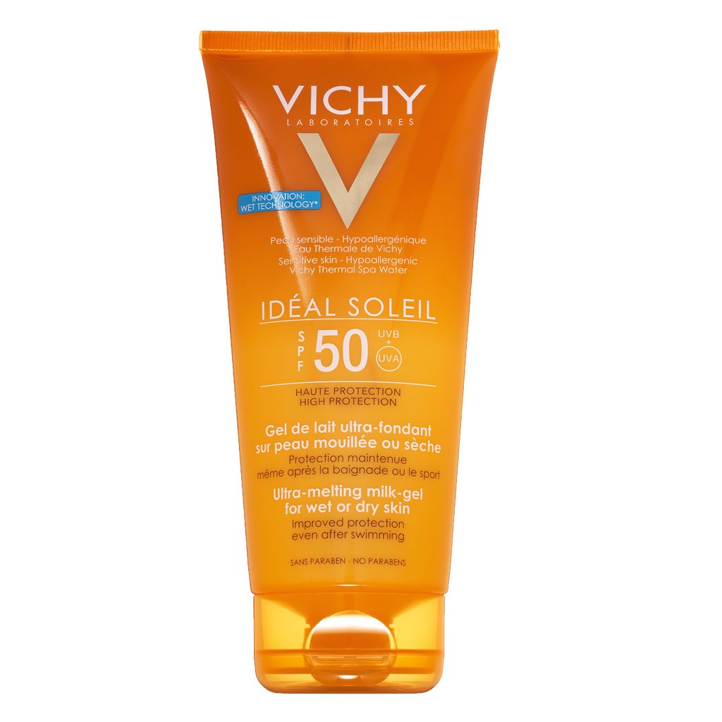 Kem Chống Nắng Toàn Thân Dạng Gel Sữa Không Nhờn Rít SPF 50 Chống Tia UVA &amp; UVB Vichy Ideal Soleil Body Milk Gel 200ml - M9044720