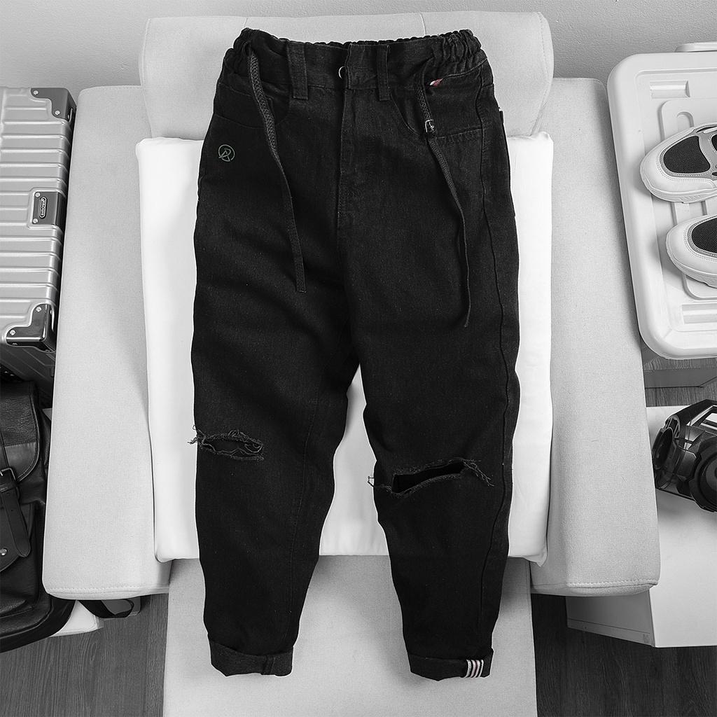 Quần Jean Nam Nữ Unisex Ống Rộng AROTI Rách Gối Chất Vải Dày Dặn Đẹp Cao Cấp Dáng Suông Thể Thao Trẻ Trung J604-Đ