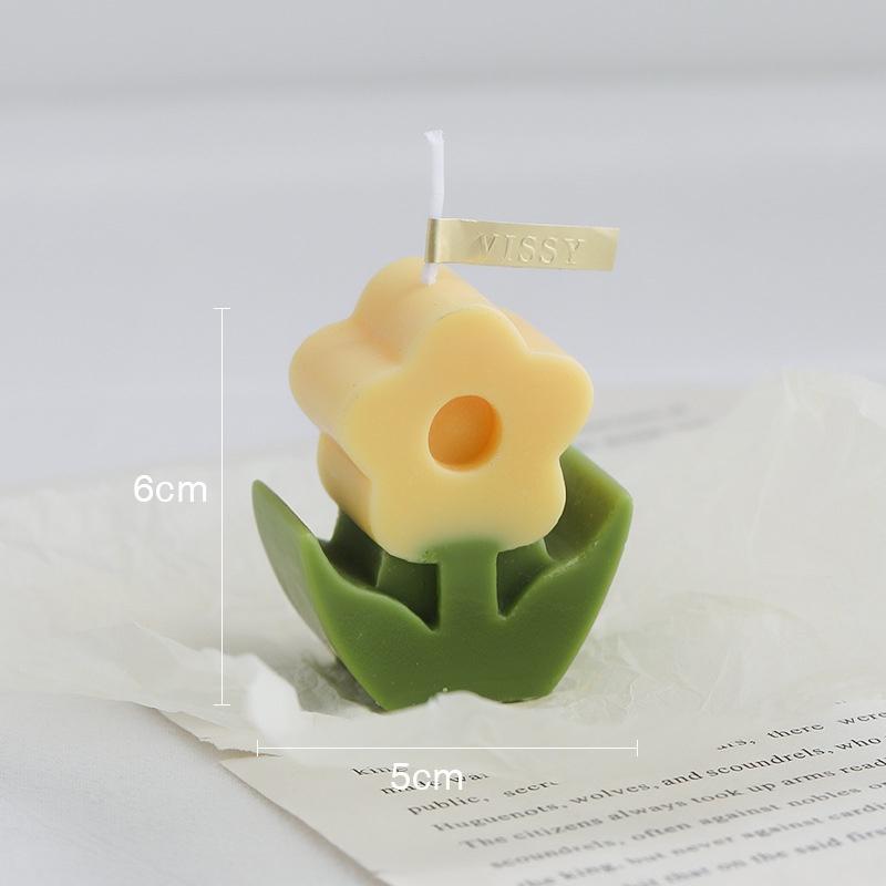 Nến Sáp Siêu Thơm Hình Bông Hoa Dễ Thương, Nến Handmade Hàn Quốc Flower Candle