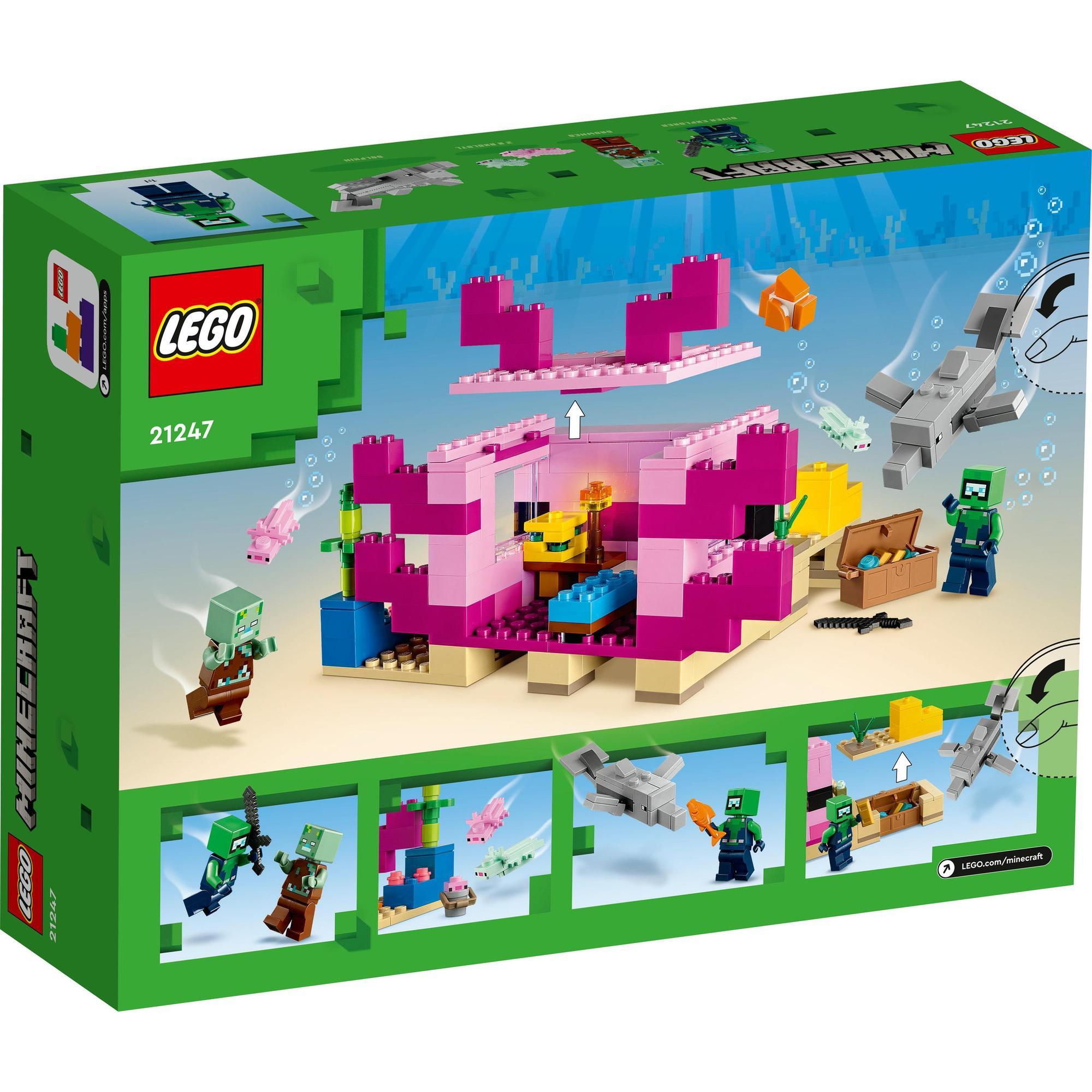 LEGO Minecraft 21247 Đồ chơi lắp ráp Ngôi Nhà Cá Axolotl (242 chi tiết)