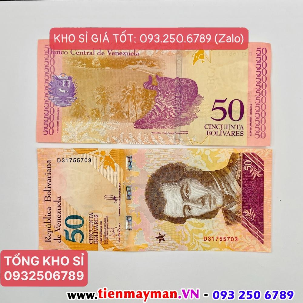 [CÒN HÀNG] Combo 10 Tờ Tiền con Mèo 50 Bolivares Venezuela lưu niệm, tặng bao lì xì