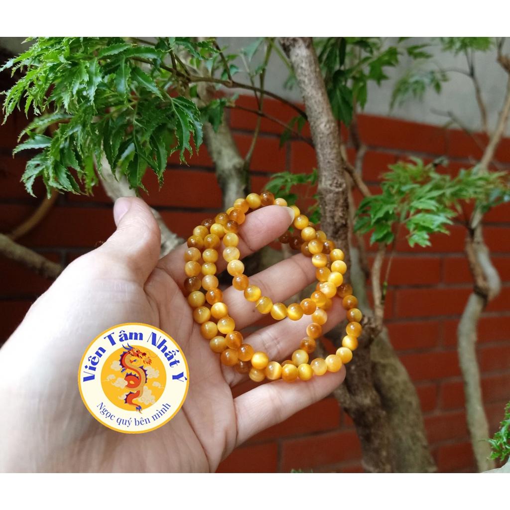 Vòng tay phong thủy đá Mắt Hổ Tiger's Eyes tự nhiên màu vàng hợp mệnh Hỏa, mệnh Thổ