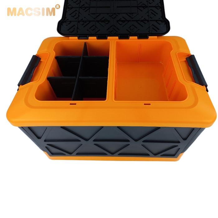 Hộp đựng đồ xếp gọn 2 ngăn 50L kích thước 50cm x 34cm x 31cm - hộp đựng đồ trong cốp ô tô nhãn hiệu Macsim