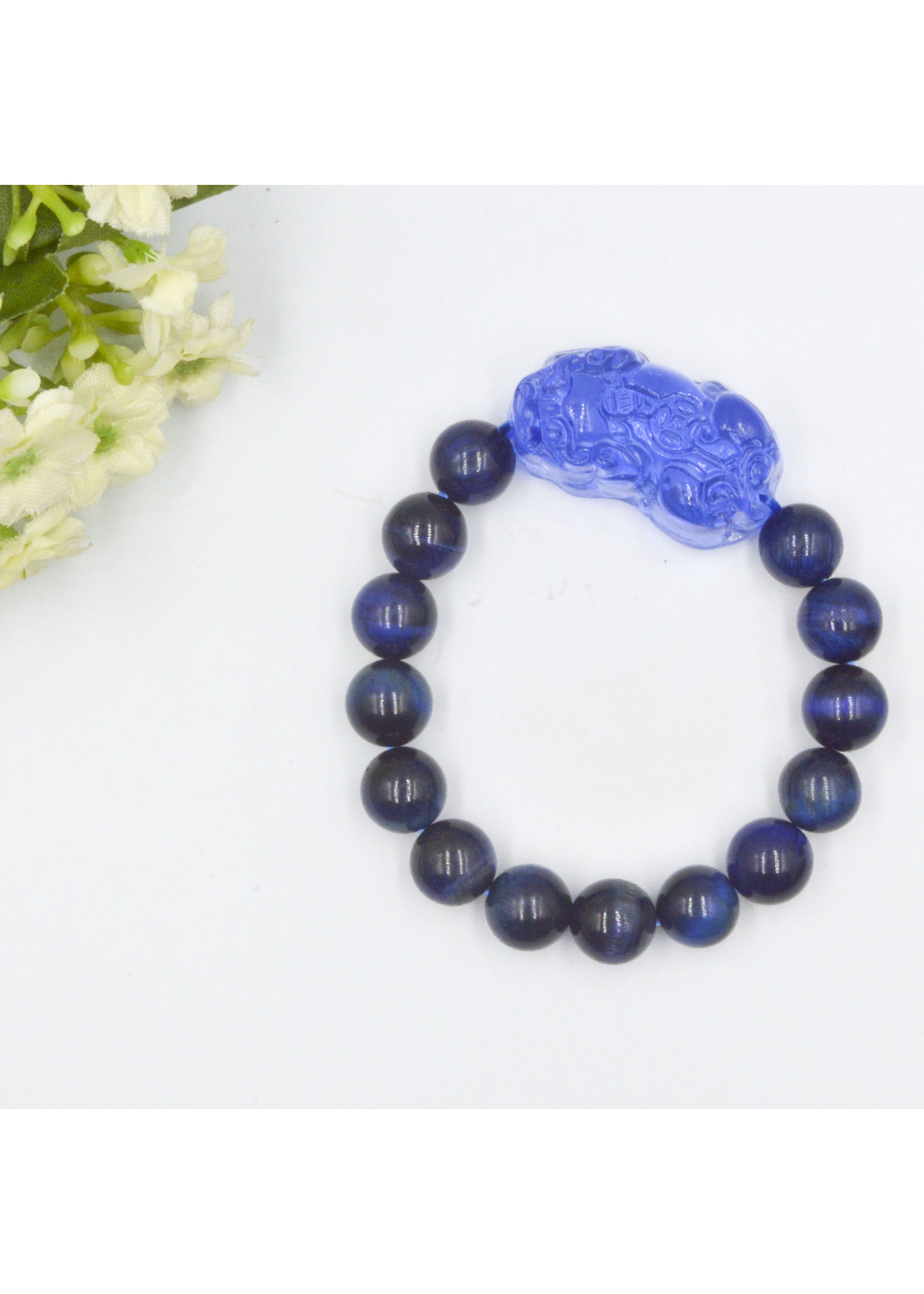 VÒNG TAY TỲ HƯU TOPAZ XANH DƯƠNG PHỐI MẮT HỔ XANH DƯƠNG NHIỀU KÍCH CỠ HẠT