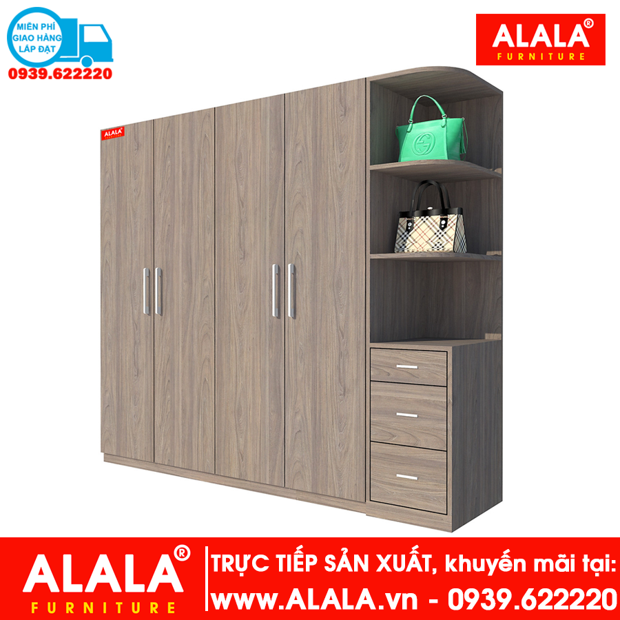 Tủ quần áo ALALA271 gỗ HMR chống nước - www.ALALA.vn - 0939.622220