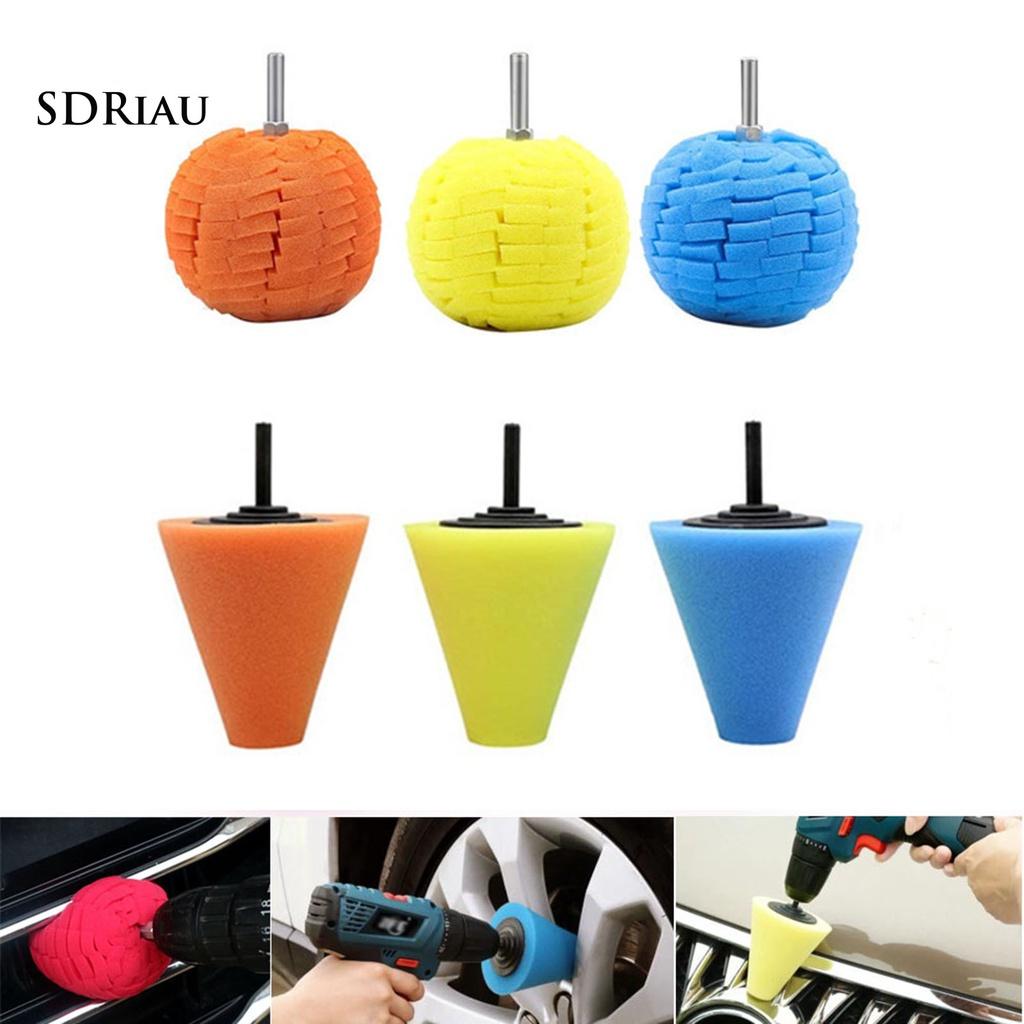 Set 3 / 4 / 5 / 6 Miếng Xốp Hình Nón Nhiều Màu Sắc Dùng Để Đánh Bóng Xe Hơi