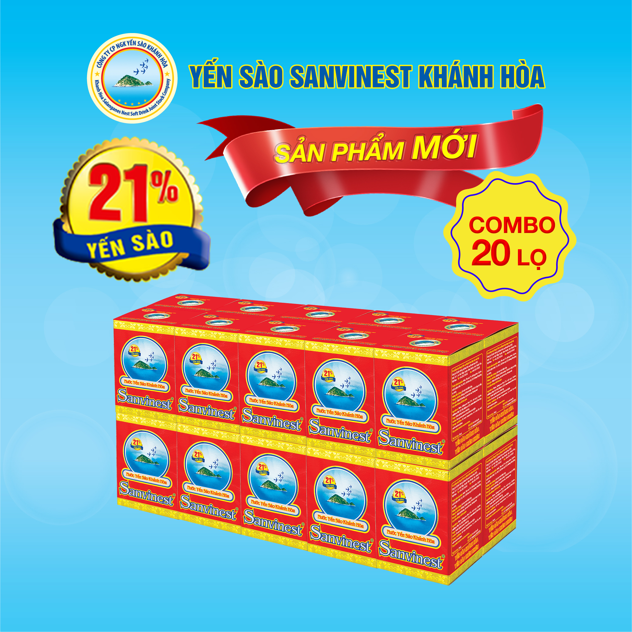 [Combo 20 lọ] Nước Yến sào Sanvinest Khánh Hòa đóng lọ 70ml - S101