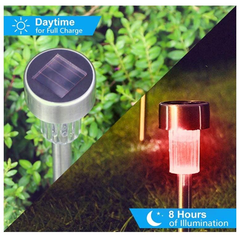 Bộ 10 ĐÈN LED TRANG TRÍ SÂN VƯỜN NĂNG LƯỢNG MẶT TRỜI SUS304