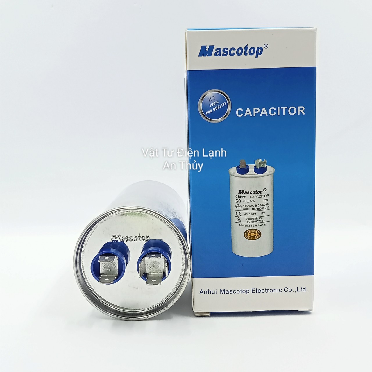 Tụ máy lạnh MASCOTOP 50uF 2 chân - Tụ điều hòa MASCOTOP 50uF 2 chân