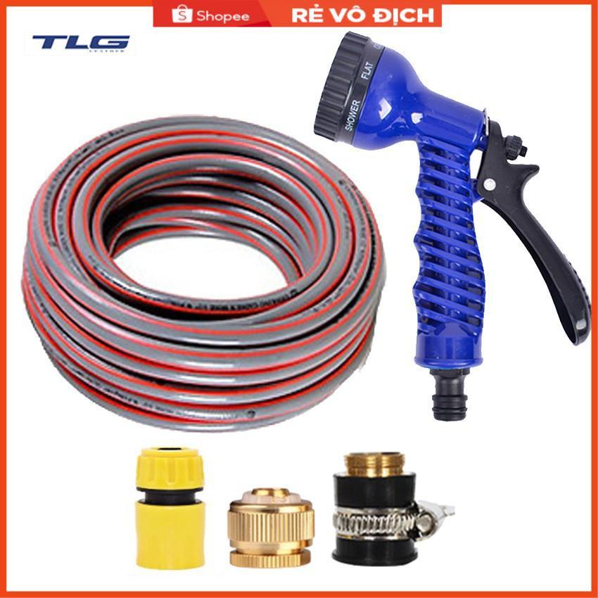 Bộ dây và vòi xịt tăng áp lực nước,rửa xe, tưới cây 15m (cút nhựa nối đồng nhựa) 206843