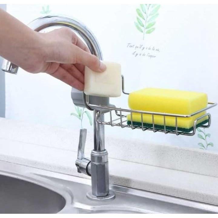 Giá inox cao cấp đựng đồ treo vòi nước rửa bát