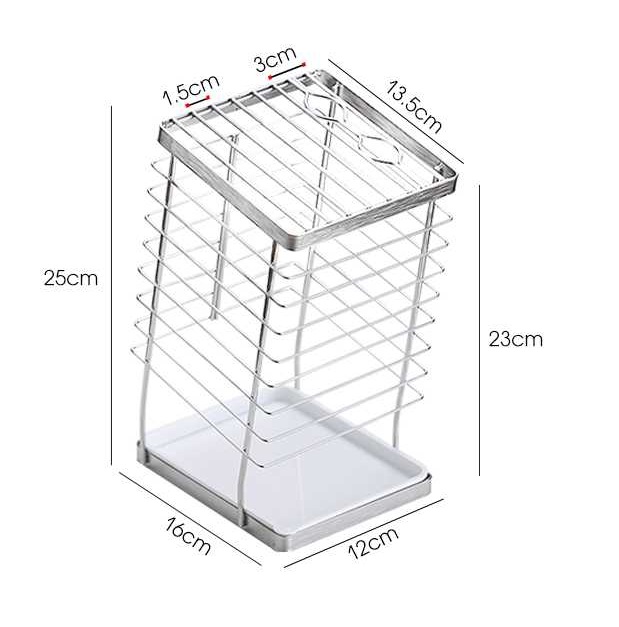 Ống Cắm Dao Kéo Nhà Bếp INOX SUS304 Có Khay Chứa Nước - OENON