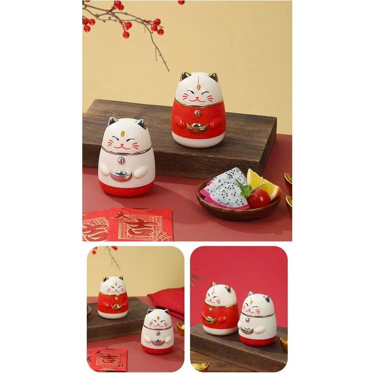 Hộp Đựng Tăm Tự Động Mèo Thần Tài May Mắn Cả Năm | Hộp Tăm Thông Minh, Dễ Thương, Tiện Dụng - HÀNG CHÍNH HÃNG MINIIN