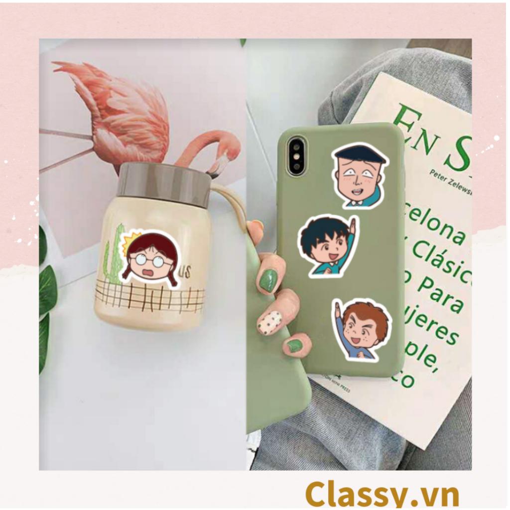 Sticker trang trí mix ngẫu nhiên, dán laptop, điện thoại, sổ, bình nước nhiều họa tiết hoạt hình Classy PK1559