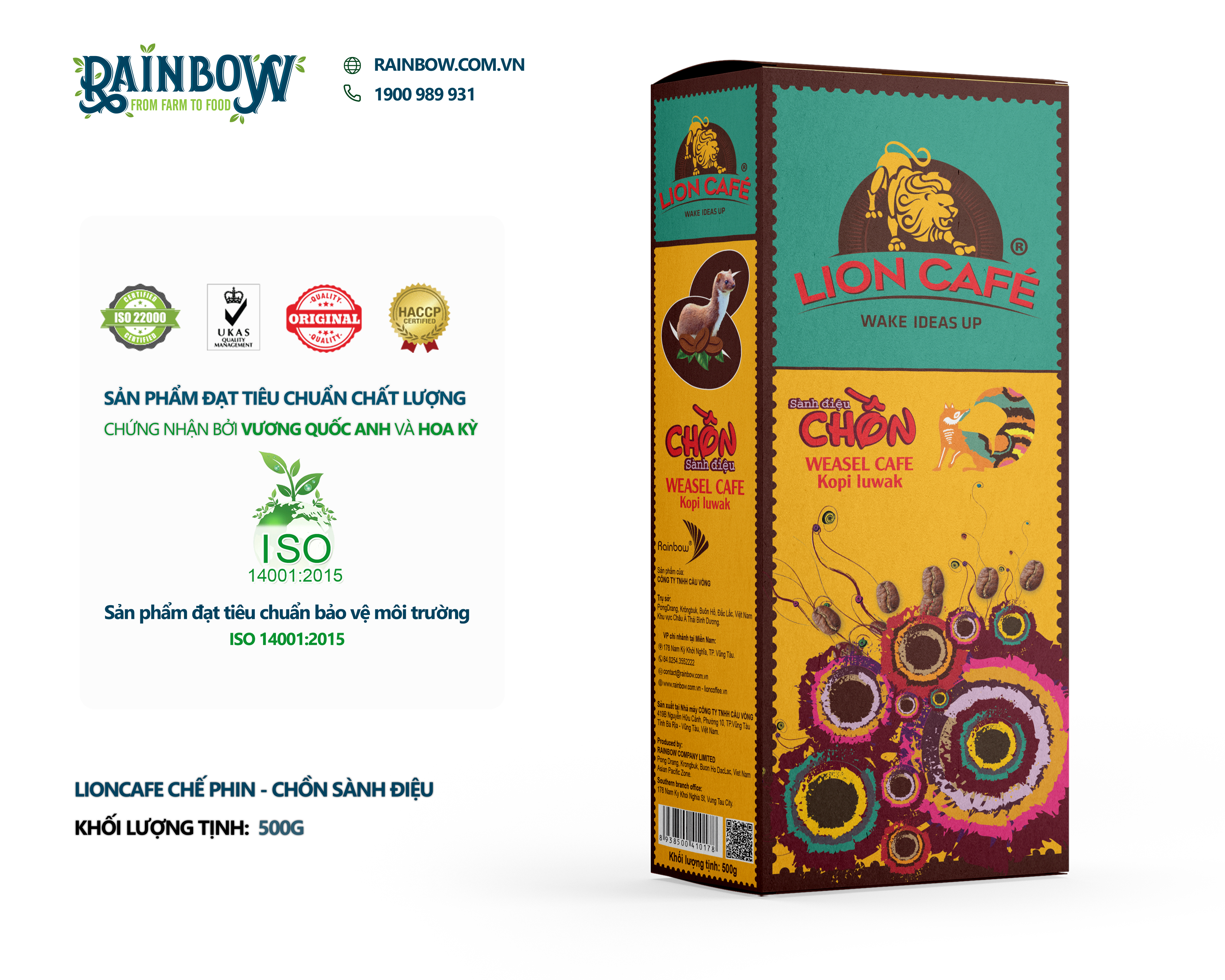 Cà phê rang xay Chồn Sành Điệu Lion Cafe 500gr