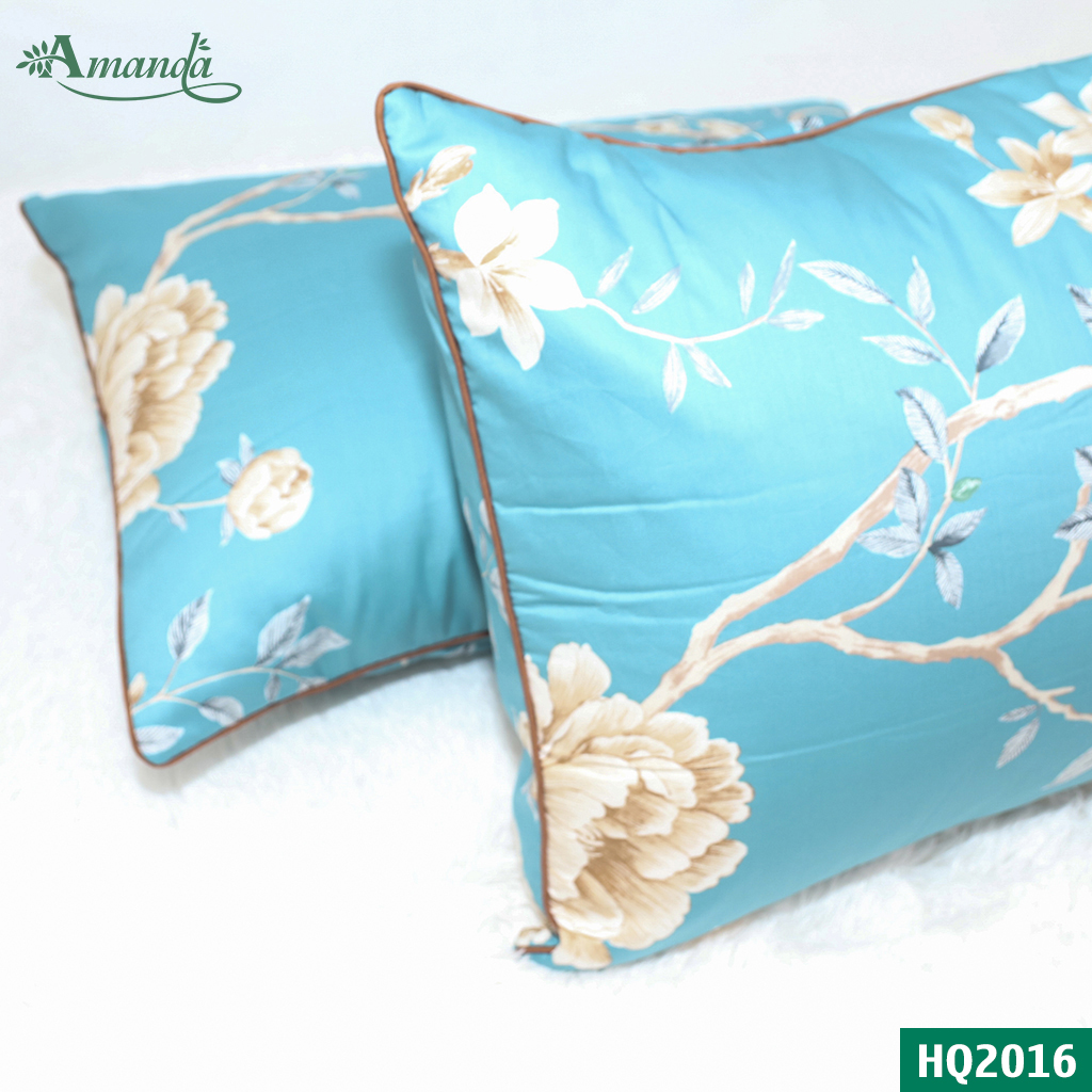 Vỏ gối nằm Amanda, chất liệu cotton lụa satin Hàn Quốc mềm mịn thoáng mát