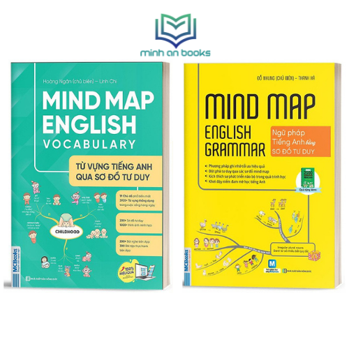 Combo Bộ 2 Cuốn Học Tiếng Anh Bằng Sơ Đồ Tư Duy: Mindmap English Grammar Và Mindmap English Vocabulary - MinhAnBooks