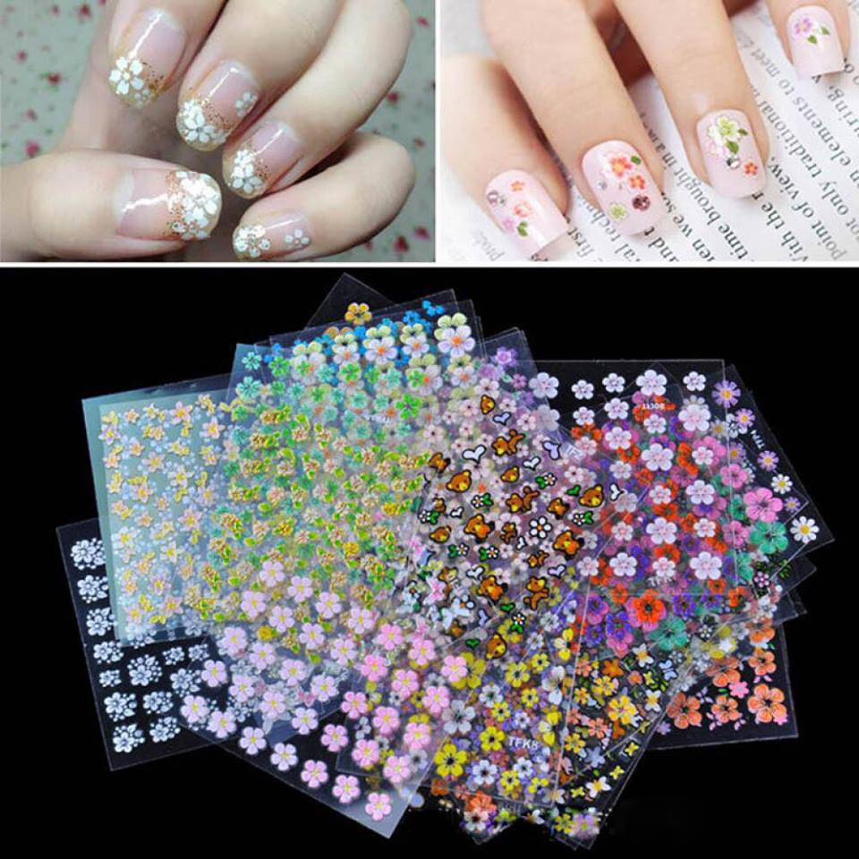 Combo 10 tấm decal dán móng nghệ thuật Nail art Enjoy J350