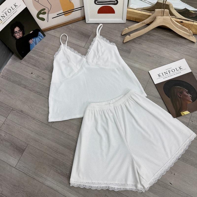 Set đồ bigsize áo dây viền ren kèm quần đùi ren chất gân tăm co giãn BIGSIZE CÔ NHỎ, Quần short áo thun - G124