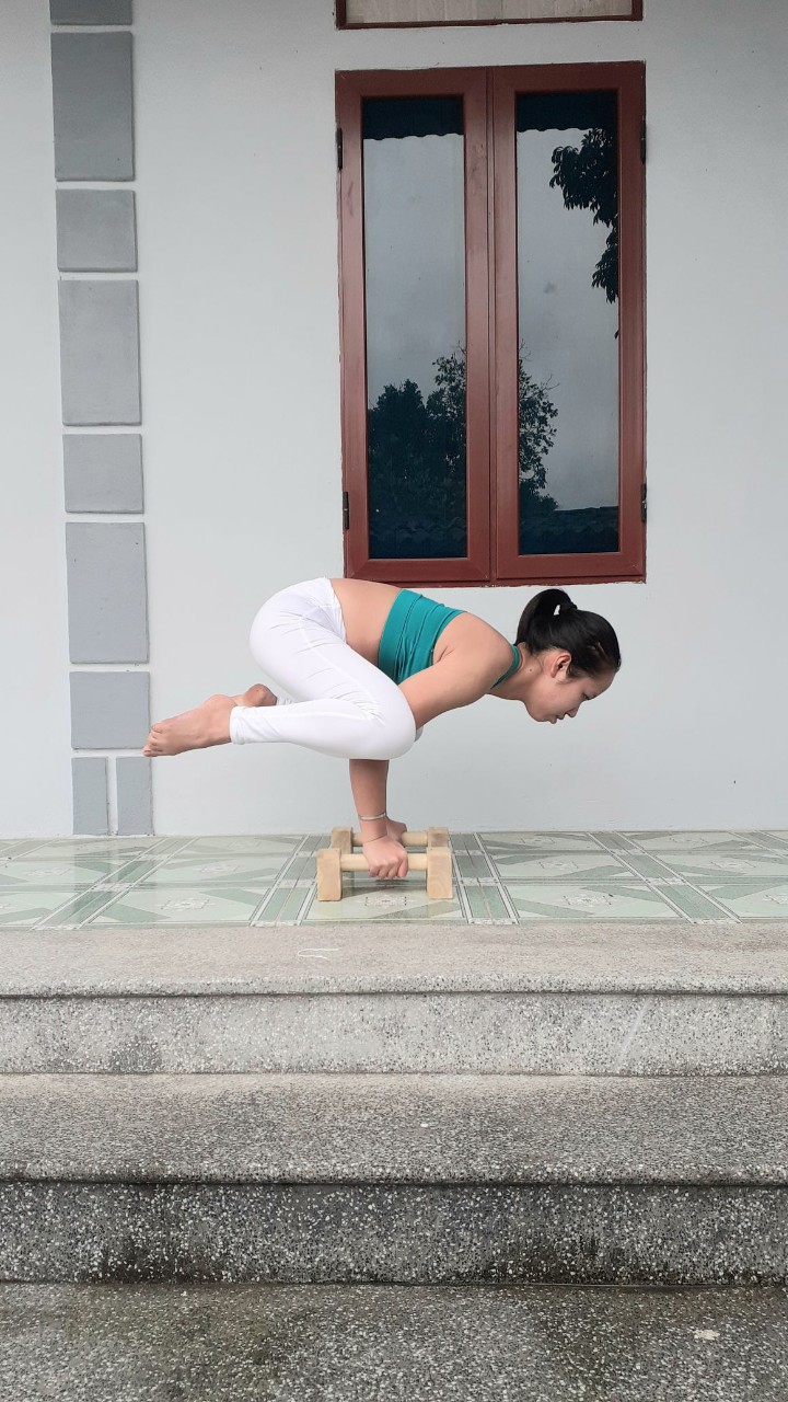 Parallettes gỗ nguyên khối nặng tay-Dụng Cụ Hít Đất,Chống đẩy tập cơ ngực,planche,handstand