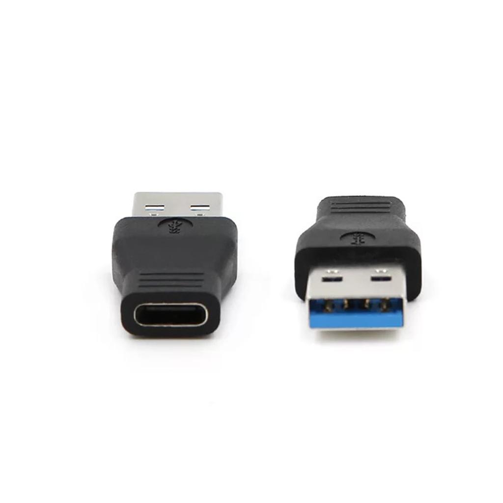 PREMIUM USB MALE TO USB TYPE-C FEMALE PLUG ADAPTER CONVERTER CONNECTORS BLACK