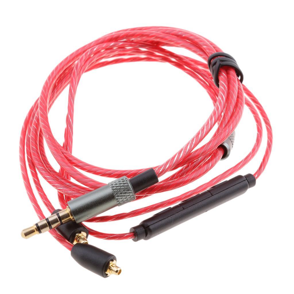 2Pieces Replacement Upgrade Audio Cable Cord with Mic for Shure SE215 SE315 SE425 SE535 UE900