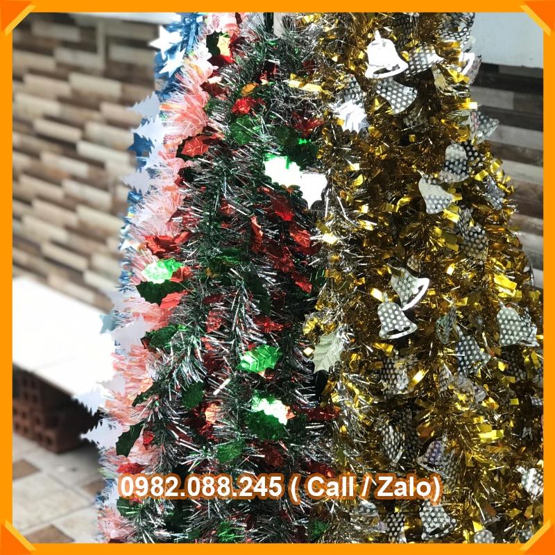 Dây kim tuyến nhiều màu 1,5m trang trí Noel, tết 2023, hàng dày, cao cấp