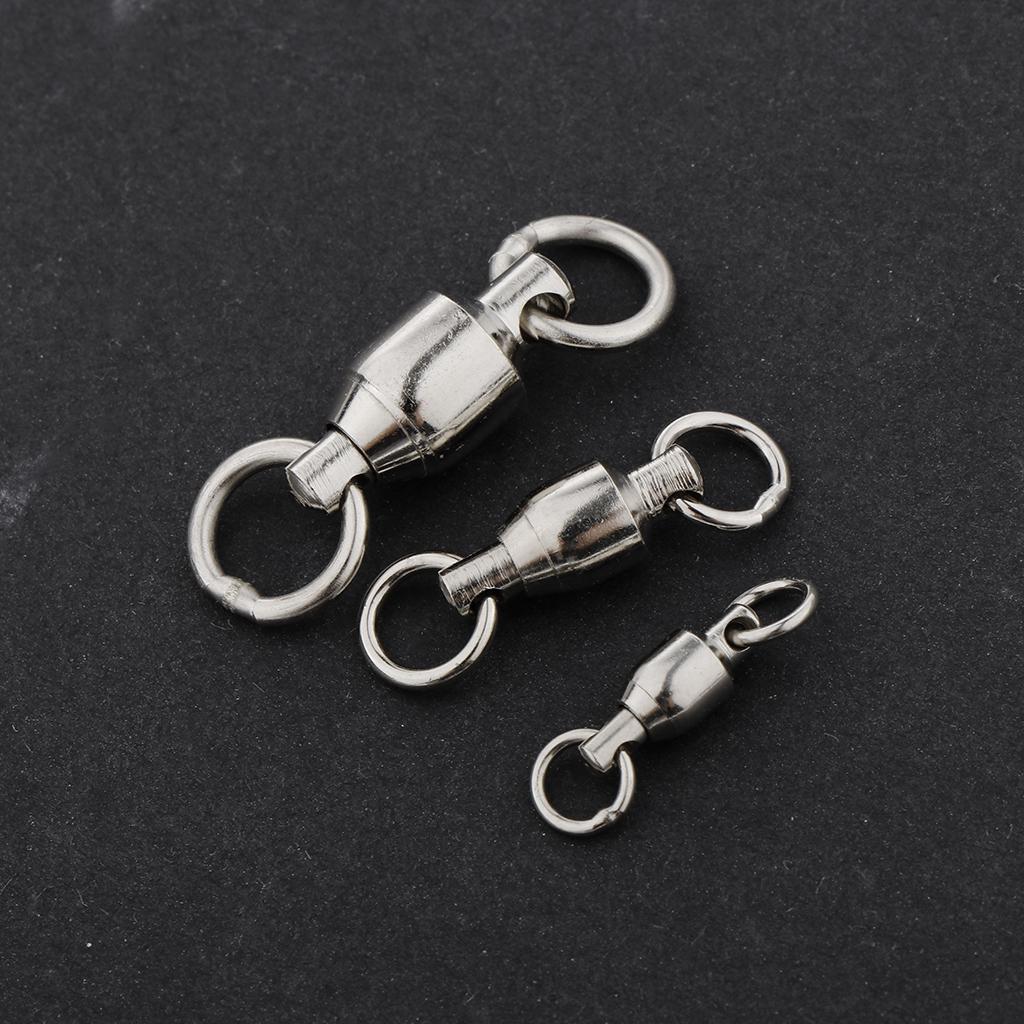 50Pcs/Set Solid Swivels Fishing Connector Rolling Bucket Swivels Fishing