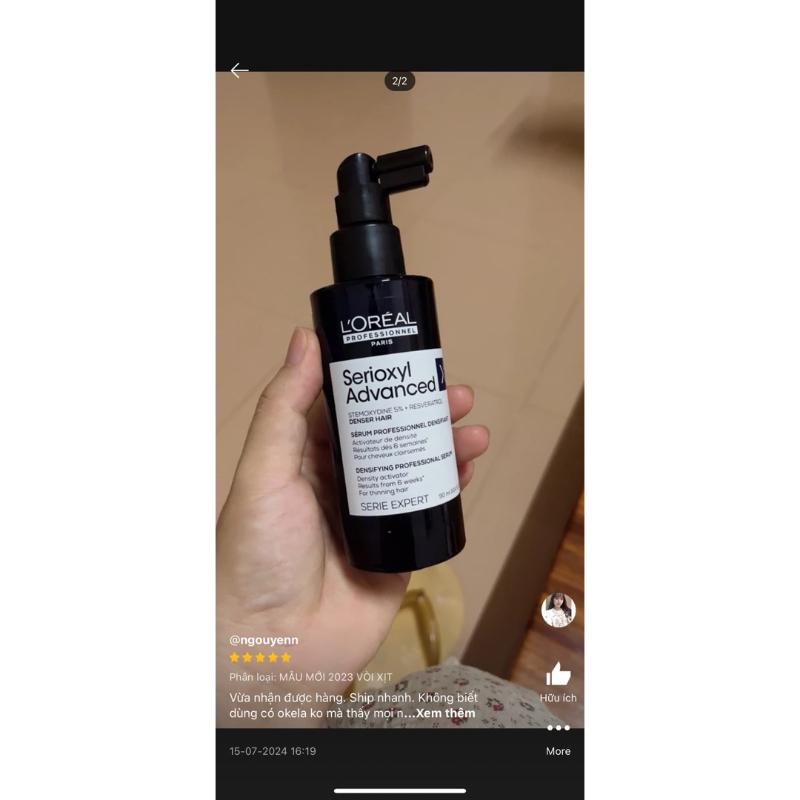 Tinh Chất Mọc Tóc L'Oreal Serioxyl Stemoxydine 5% Scalp Advanced 90ml + Lược nhựa nâu Massage Đầu