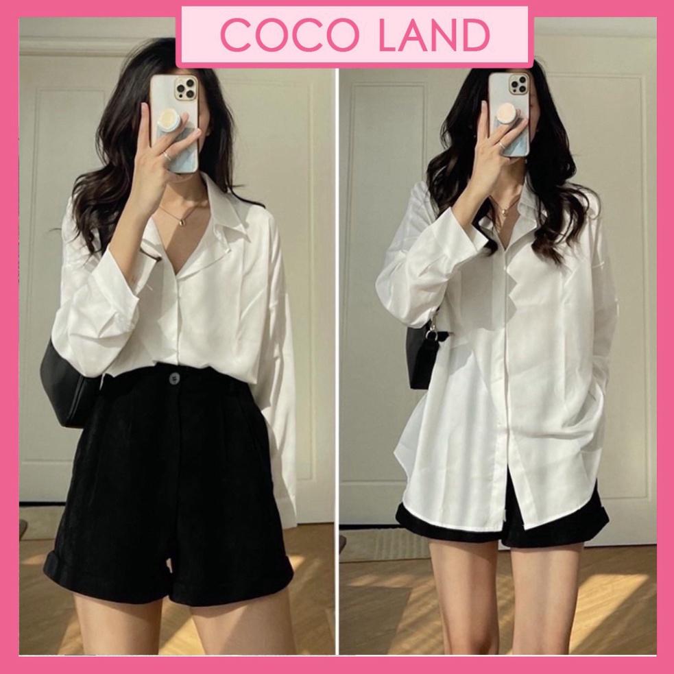 Áo sơ mi giấu cúc mặc đi học, đi làm babydoll bánh bèo mầu trắng