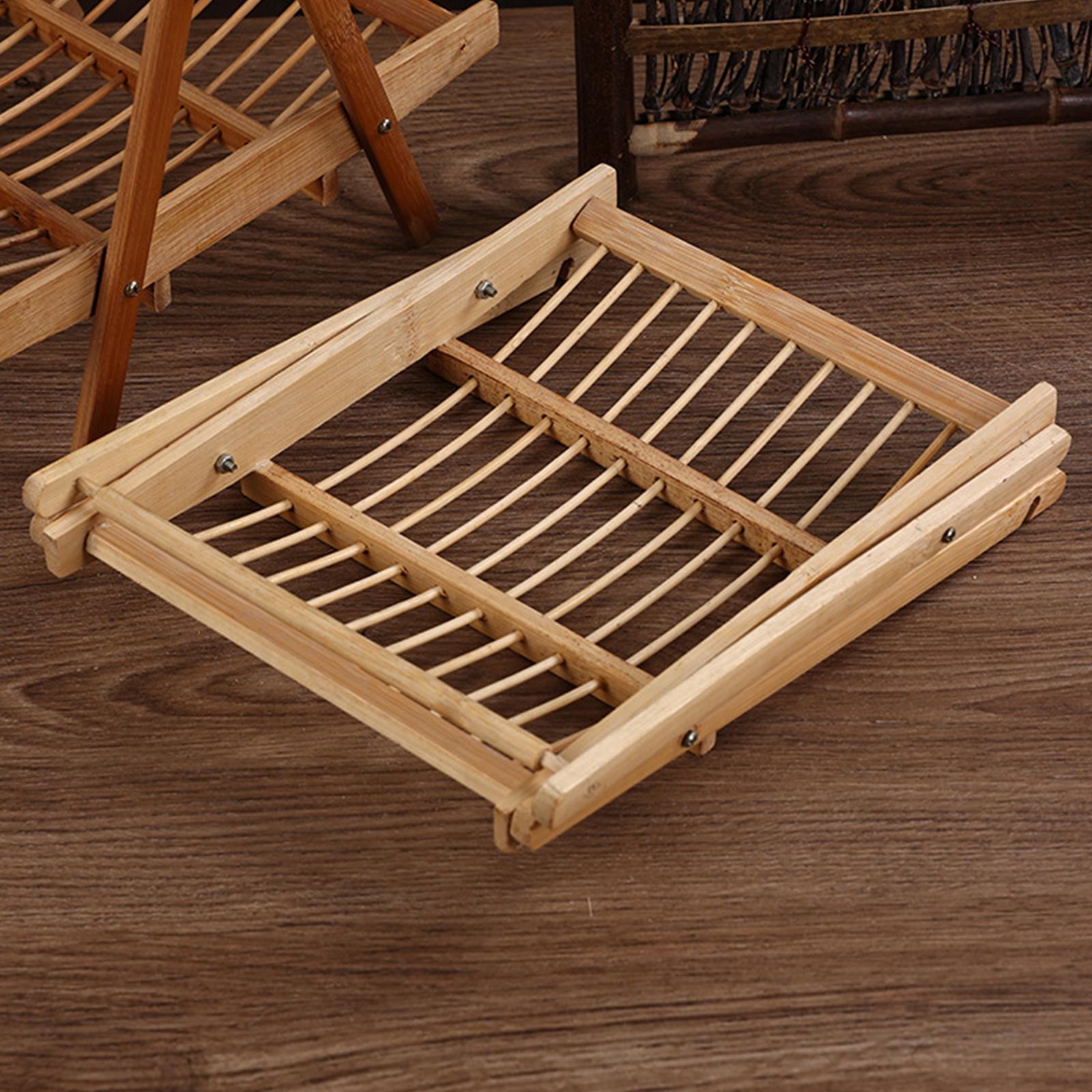 Bamboo Fruit Basket Foldable Rack Multifunctional Bread Fruit Storage Organizer Vegetable Rack for Guest Room Countertop Office Sushi Mutton