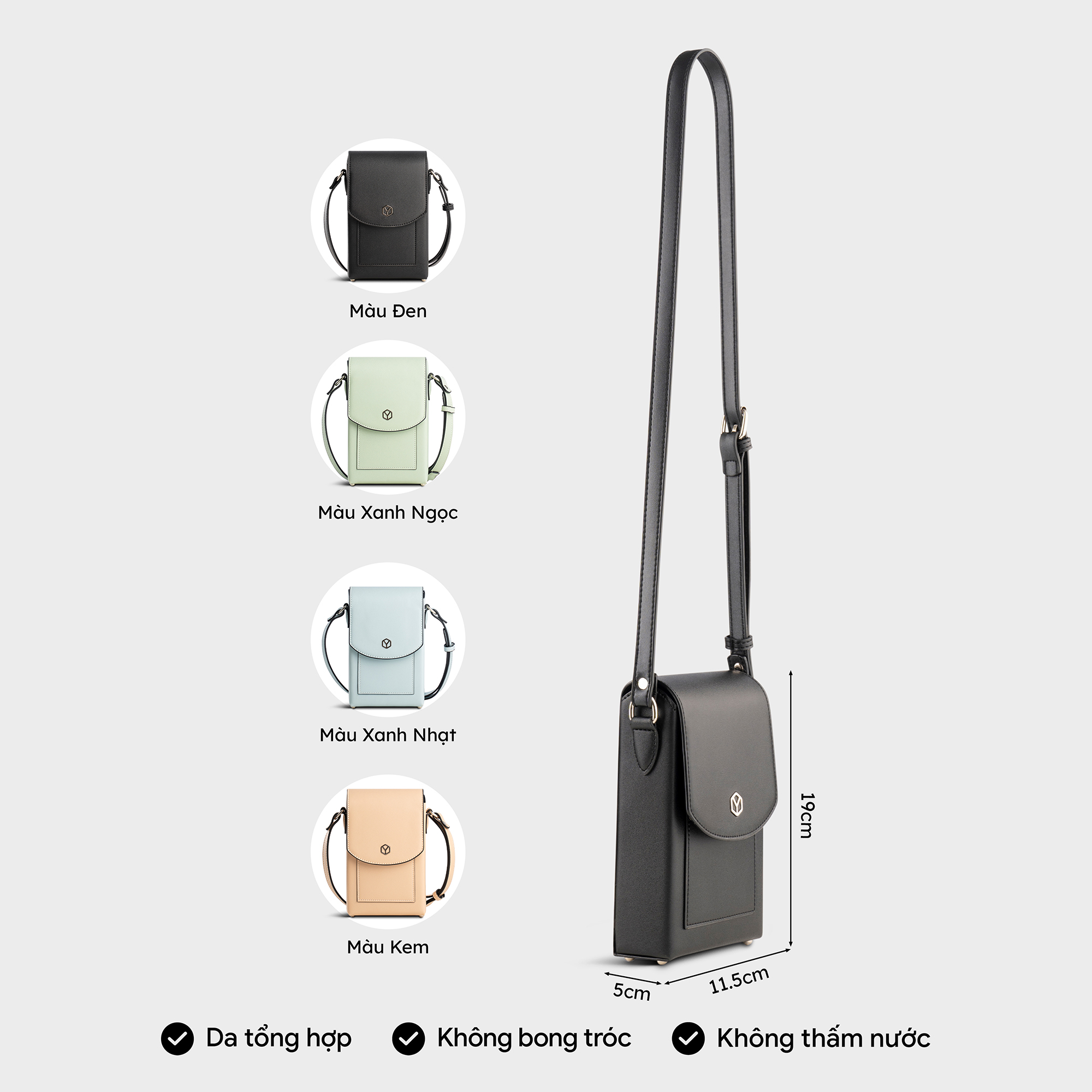 Túi Yuumy ( Thời trang nữ mini đựng điện thoại - Túi đeo chéo da Seasand YN239 )