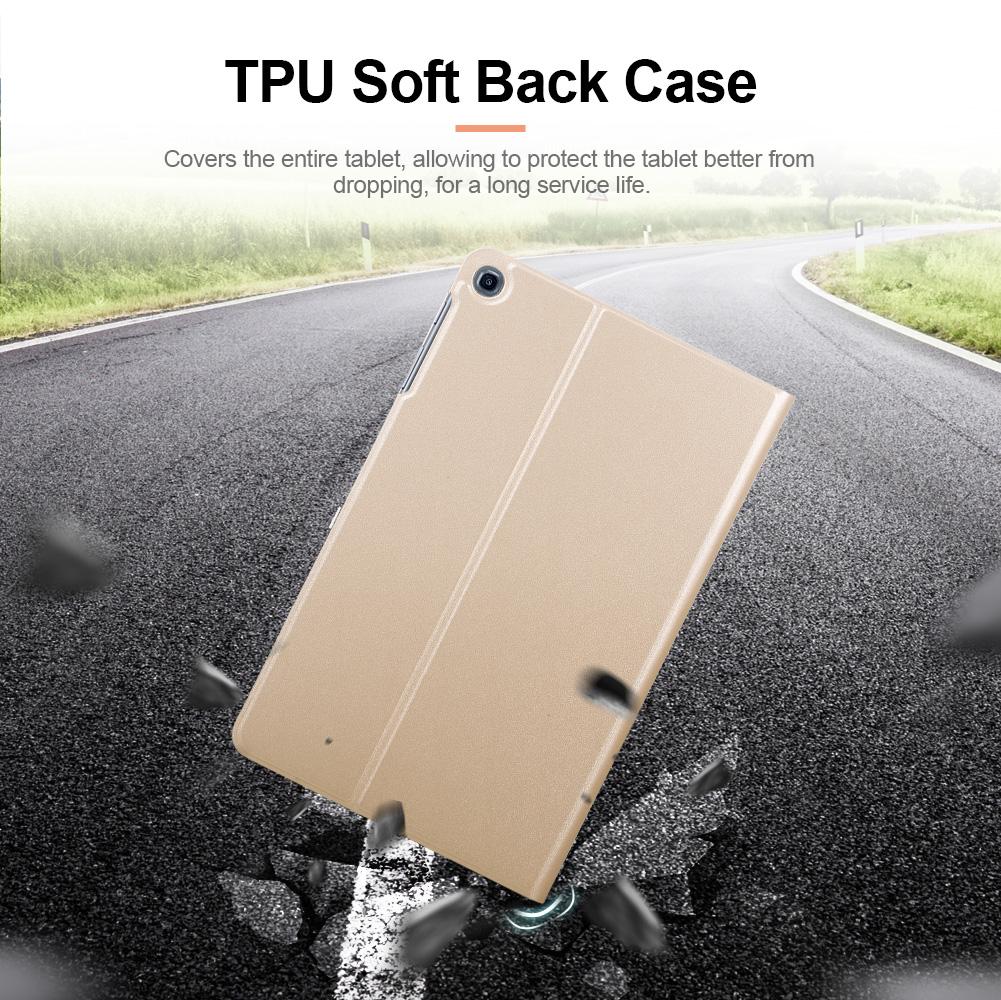 Protective Case TPU Back Case Cover Tablet Support Stand Holder Replacement for Samsung T510/515 Black