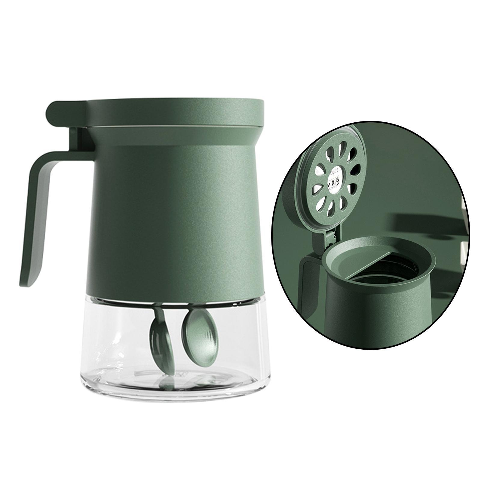 Storage Jar Container Glass with Lid Airtight for Household Kitchen Tool Green