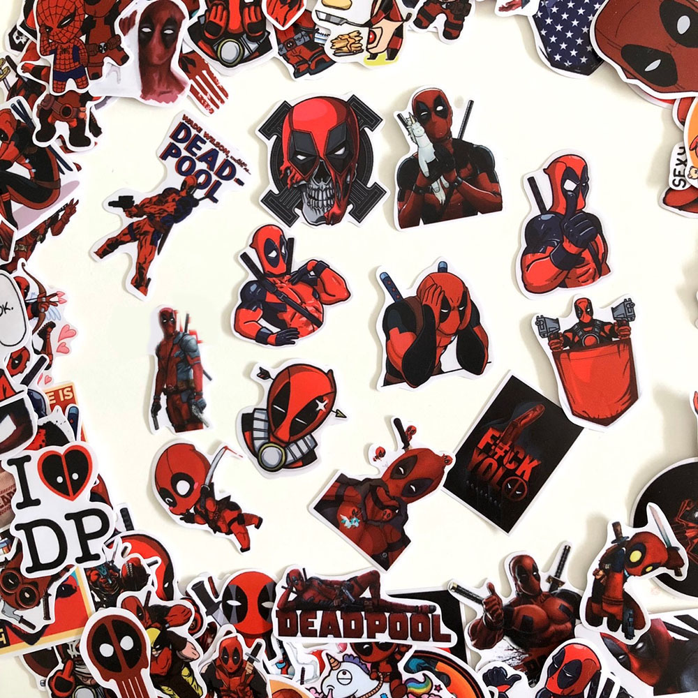 Bộ 20 Sticker Deadpool Màu Đỏ Đen (2020) Hình Dán Chủ Đề Phản Anh Hùng Siêu Bựa Hài Hước Vui Vẻ Chống Nước Decal Chất Lượng Cao Trang Trí Va Ly Du Lịch Xe Đạp Xe Máy Xe Điện Motor Laptop Nón Bảo Hiểm Máy Tính Học Sinh Tủ Quần Áo Nắp Lưng Điện Thoại