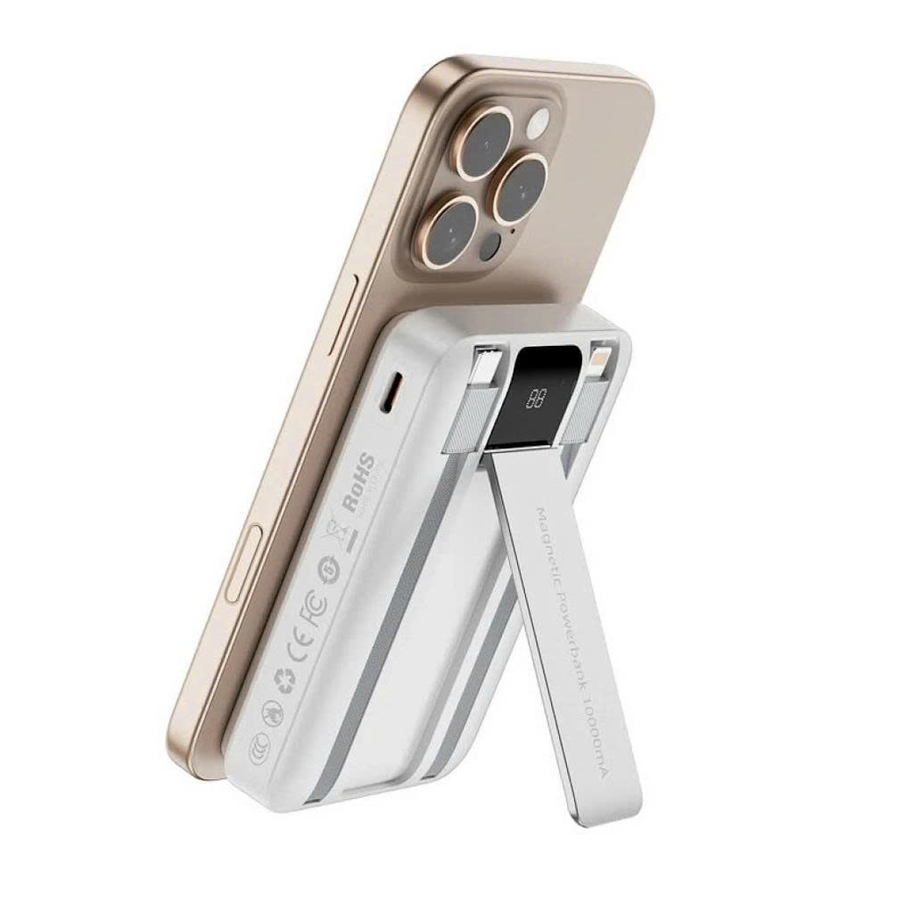 Pin sạc dự phòng WIWU Wi-P061 10.000mAh – 22.5W | PD 20W | Không dây 15W | Tích hợp cáp Type-C &amp; Lightning. Hàng Nhập Khẩu