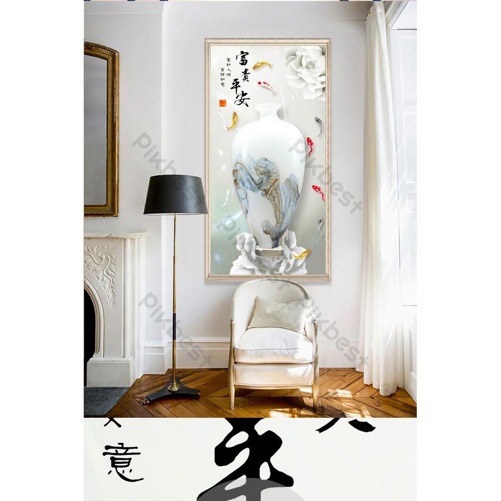 Tranh dán tường Tranh 3D dán tường - Bình Cổ Ngắn