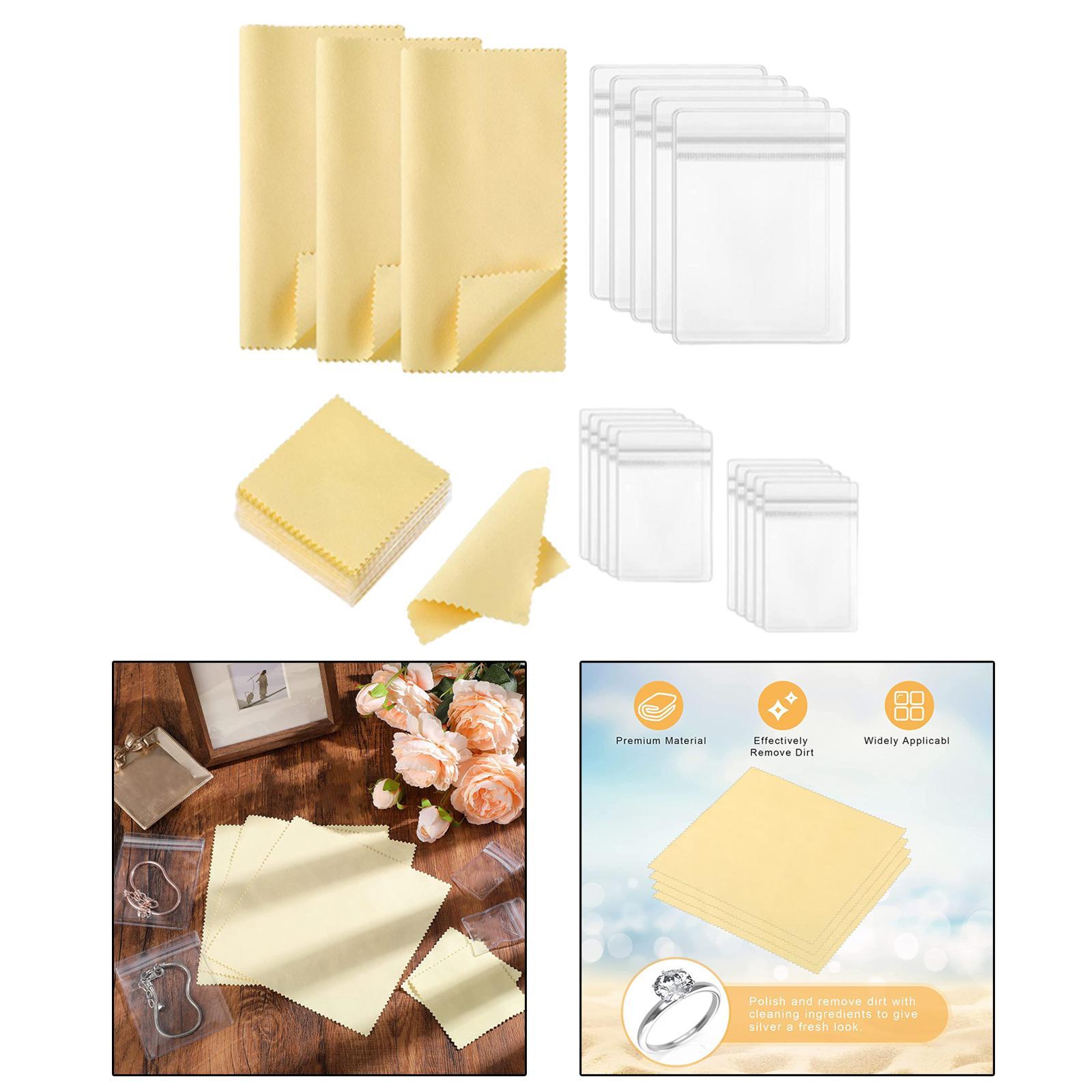 73Pcs Storage Bags Zip Bags Cleaning Cloth for Jewelry Screens Silverware
